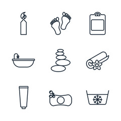 Fototapete - Set Spa icon template color editable. Spa & Beauty pack symbol vector sign isolated on white background illustration for graphic and web design.