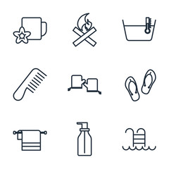 Fototapete - Set Spa icon template color editable. Spa & Beauty pack symbol vector sign isolated on white background illustration for graphic and web design.