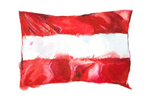 Austria, Austrian Flag. Hand Drawn Watercolor Illustration.