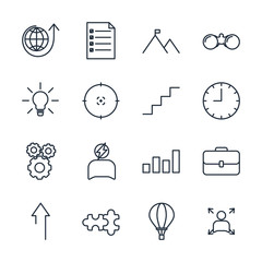 Poster - Set Startup development elements icon template color editable. project development elements pack symbol vector sign isolated on white background illustration for graphic and web design.