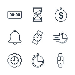 Leinwandbilder - Set Time icon template color editable. Time pack symbol vector sign isolated on white background illustration for graphic and web design.