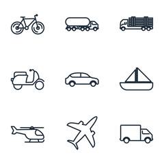 Aufkleber - Set Transport vehicle icon template color editable. vehicle and delivery pack symbol vector sign isolated on white background illustration for graphic and web design.