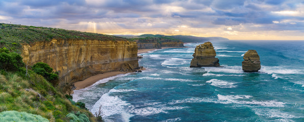 Wall Mural - gibson steps  at sunrise, twelve apostles, great ocean road in victoria, australia