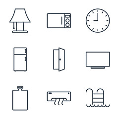 Aufkleber - Set home appliance icon template color editable. household appliances pack symbol vector sign isolated on white background illustration for graphic and web design.