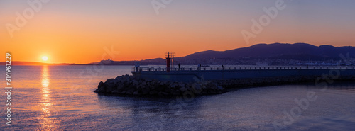 sunset at the port of portixol