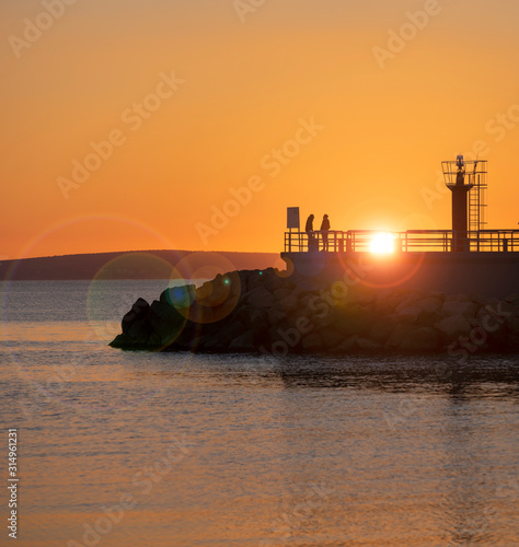sunset at the port of portixol