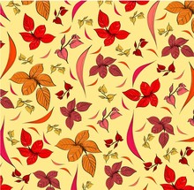 Seamless Red Colorful Floral Pattern