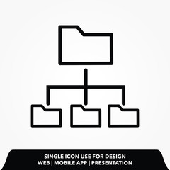 Wall Mural - share folder line icon design vector illustration