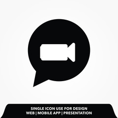 Sticker - video chat sign icon design