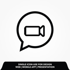 Sticker - icon video chat sign icon design