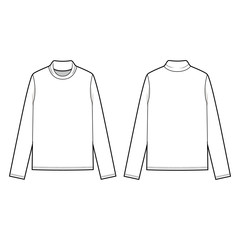 Turtleneck Sweater fashion flats template