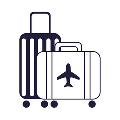 suitcase travel baggage isolated icon