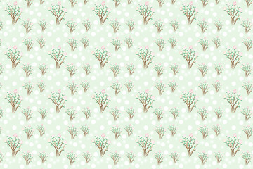 Wall Mural - flowers on seamless white background