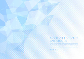 Wall Mural - modern art abstract polygon design halftone white and line style with space for text