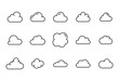 Vector line icons collection of cloud.