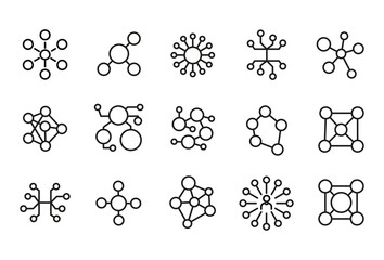 simple set of connection modern thin line icons.