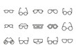 Premium set of glasses line icons.