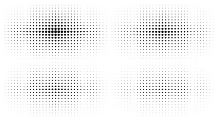 set of halftone gradient textures isolated on white background. comic dotted pattern using halftone 