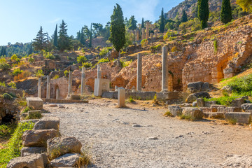 Ancient Greek Ruins on a Summer Sunny Day