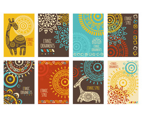 set of ethnic banners