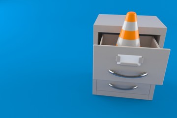 Canvas Print - Traffic cone inside archive