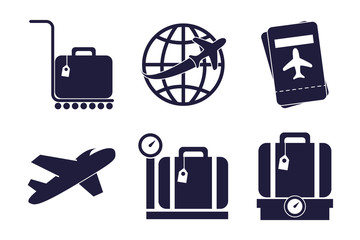 Sticker - bundle of airport set icons