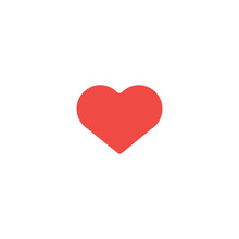 Red Heart Flat Vector Icon. Isolated Heart Emoji Illustration