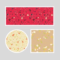 Terrazzo colorful set pattern design. Abstract background pastel color wallpaper vector.