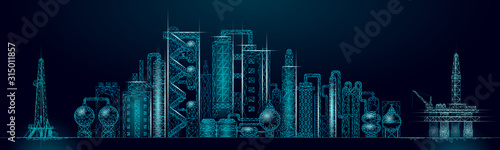 Cuadros en Lienzo Petroleum oil refinery complex panorama business concept