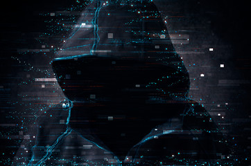 Cyber terrorism, cyber crime, internet piracy concept