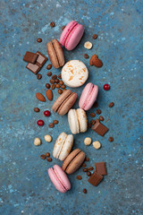 Wall Mural - French macaroons with different flavors