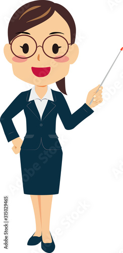 スーツ姿 めがね 女性 指し棒 左手 Stock Vector Adobe Stock スーツ姿 めがね 女性 指し棒 左手 Stock Vector Adobe Stock