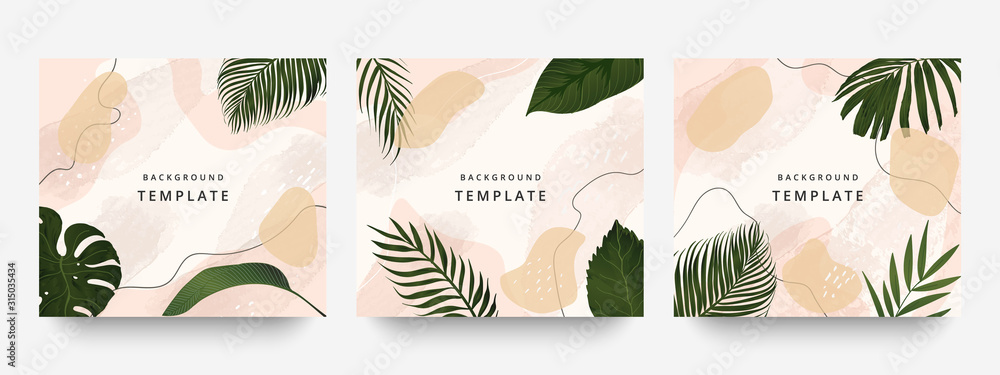 Creative hard paint cover design backgrounds vector. Minimal trendy style organic shapes pattern with copy space for text design for invitation, Party card,Social Highlight Covers and stories page - obrazy, fototapety, plakaty 