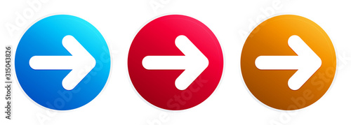 Fotografía Next arrow icon premium trendy round button set