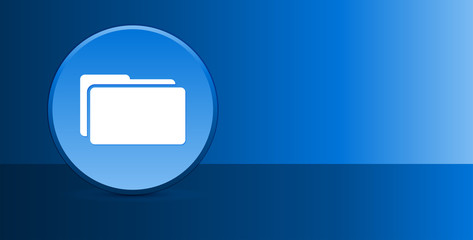 Wall Mural - Folder icon glassy modern blue button abstract background