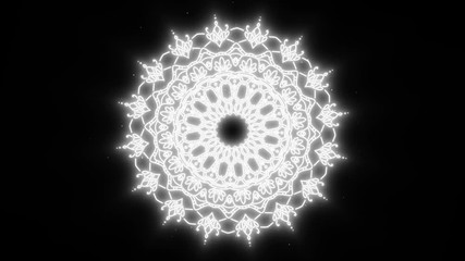 Wall Mural - abstract mandala shapes background loop/ 4k animation of an abstract background with black and white
