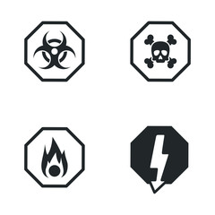 Aufkleber - danger warning icon template color editable. danger warning symbol vector sign isolated on white background illustration for graphic and web design.