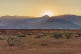Fototapeta Sawanna - sunrise in Brandberg Mountain, Namibia desert, Namibia, Africa wilderness