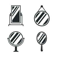 Aufkleber - mirror icon template color editable. apple fruit symbol vector sign isolated on white background illustration for graphic and web design.