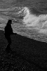 Wall Mural - young woman on the beach