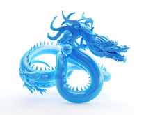 3d Rendered Object Illustration Of An Abstract Blue Dragon
