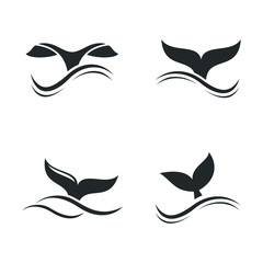 Aufkleber - whale tail  template color editable. whale tail symbol vector sign isolated on white background illustration for graphic and web design.
