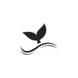 © Frog_Ground - whale tail  template color editable. whale tail symbol vector sign isolated on white background illustration for graphic and web design.