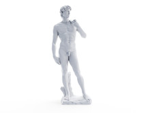 3d Rendered Object Illustration Of An Abstract White David Statue