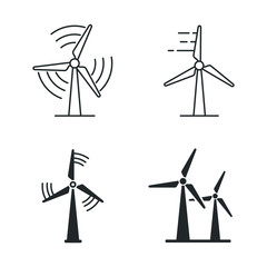 wind power icon template color editable. wind turbine symbol vector sign isolated on white backgroun