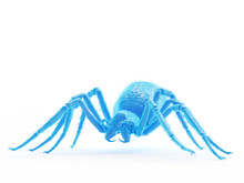 3d Rendered Object Illustration Of An Abstract Blue Spider