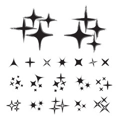 sparkle lights stars set. glowing light effect star.