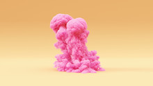 Pink Explosion Large Warm Cream Background 3d Illustration 3d Render