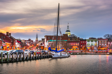 Fototapete - Annapolis, Maryland, USA from Annapolis Harbor