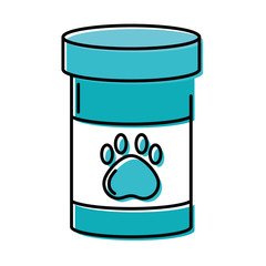 Canvas Print - plastic pot with paw print mascot